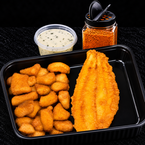 300 Gram Kibbeling, 1 Lekkerbek, 1 Bus Kruiden 200 Gram, 1 Saus | Glutenvrij